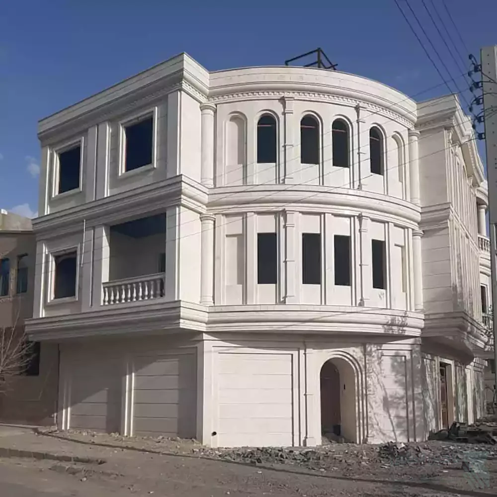 travertine-abbasabad-fecade-yakin-stone-1 نمای رومی ساختمان اجرا شده با تراورتن عباس آباد یاکین استون